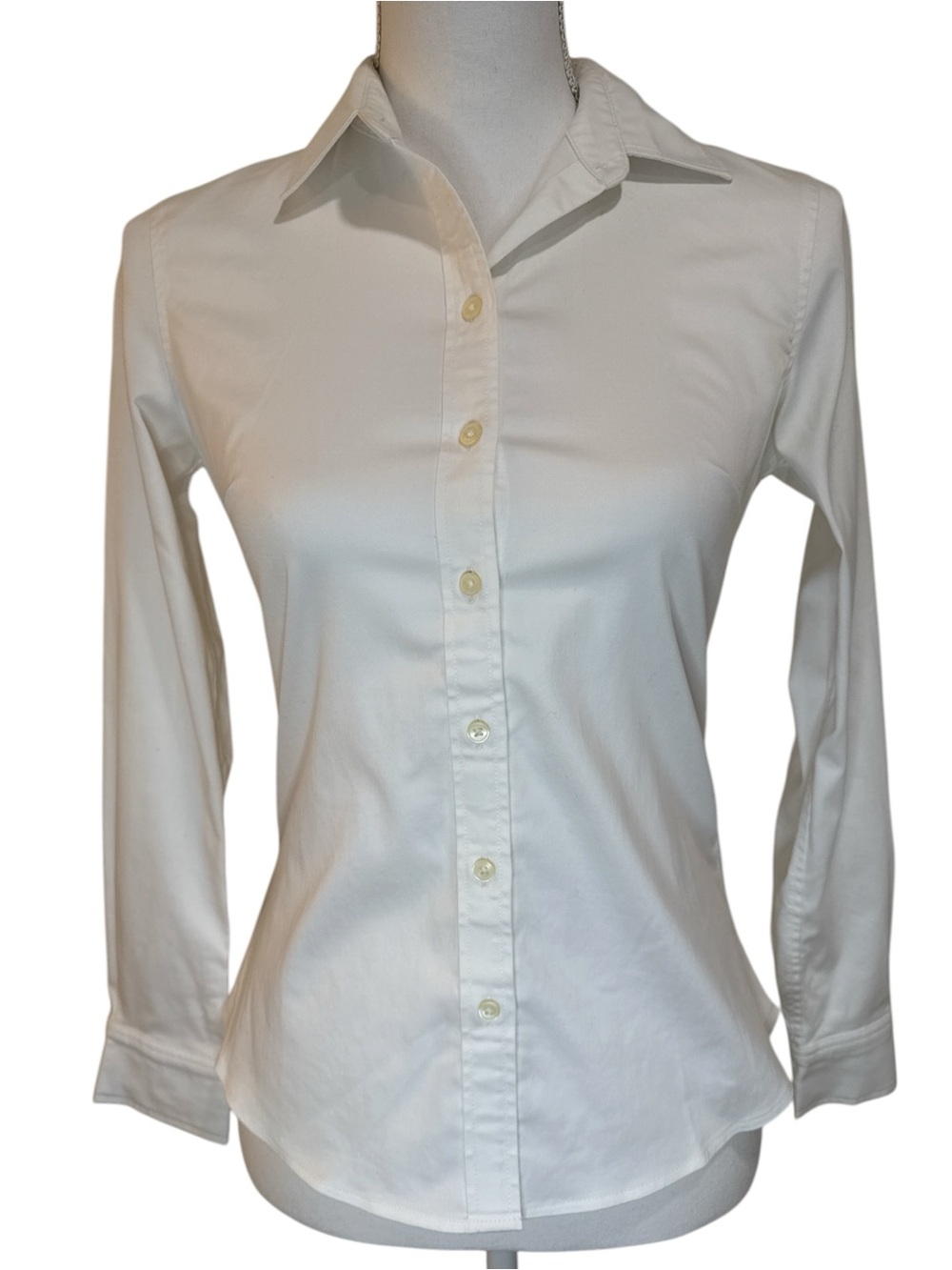 Banana Republic Tailored Fit White Button Down cotton Shirt Sz 0P